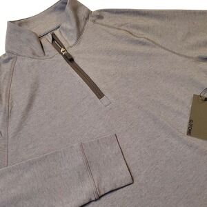 G/Fore Men's S Luxe Staple Midlayer Quarter Zip Pullover Tech‎ Jersey Gray NWT